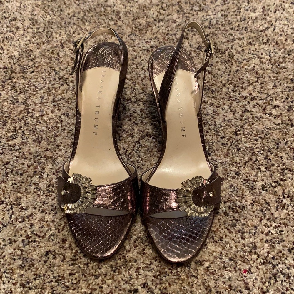 Silver low heels